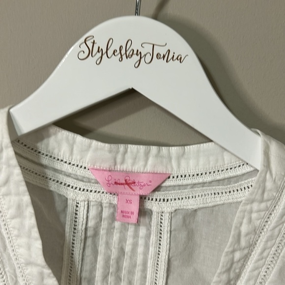 Lilly Pulitzer White Embroidered Alfa
Tunic Top Dress Coverup Resortwear Sz XS - Picture 7 of 13